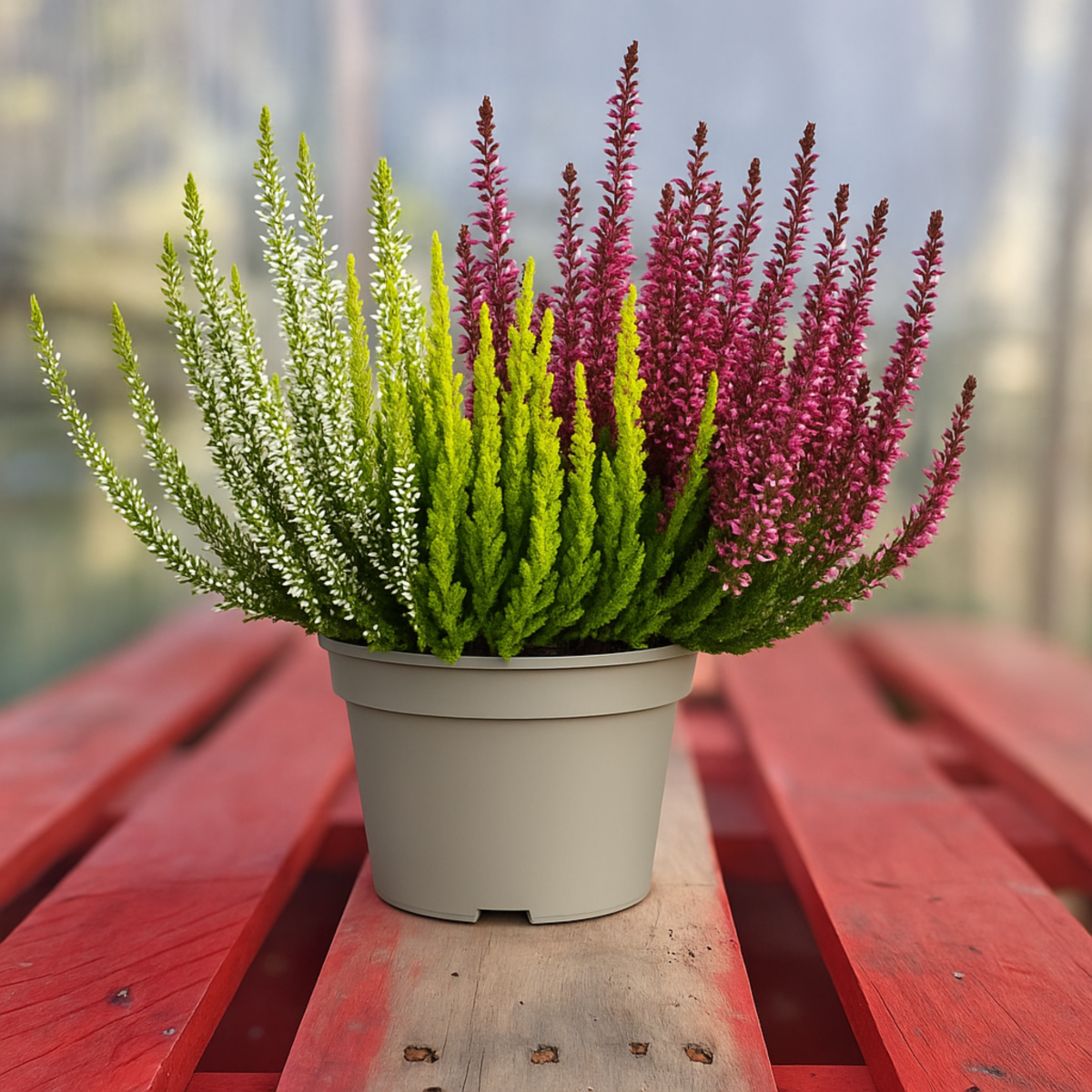 Wrzos Trójkolorowy Calluna vulgaris - trzy barwy w jednej doniczce Zielona Flora.png