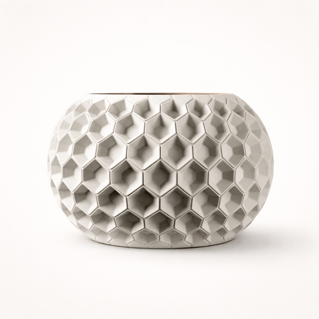 Yvara 3D – nowoczesna doniczka z druku 3D wykonana z biodegradowalnego PLA, stworzona z myślą o wyjątkowych wnętrzach - biały.png