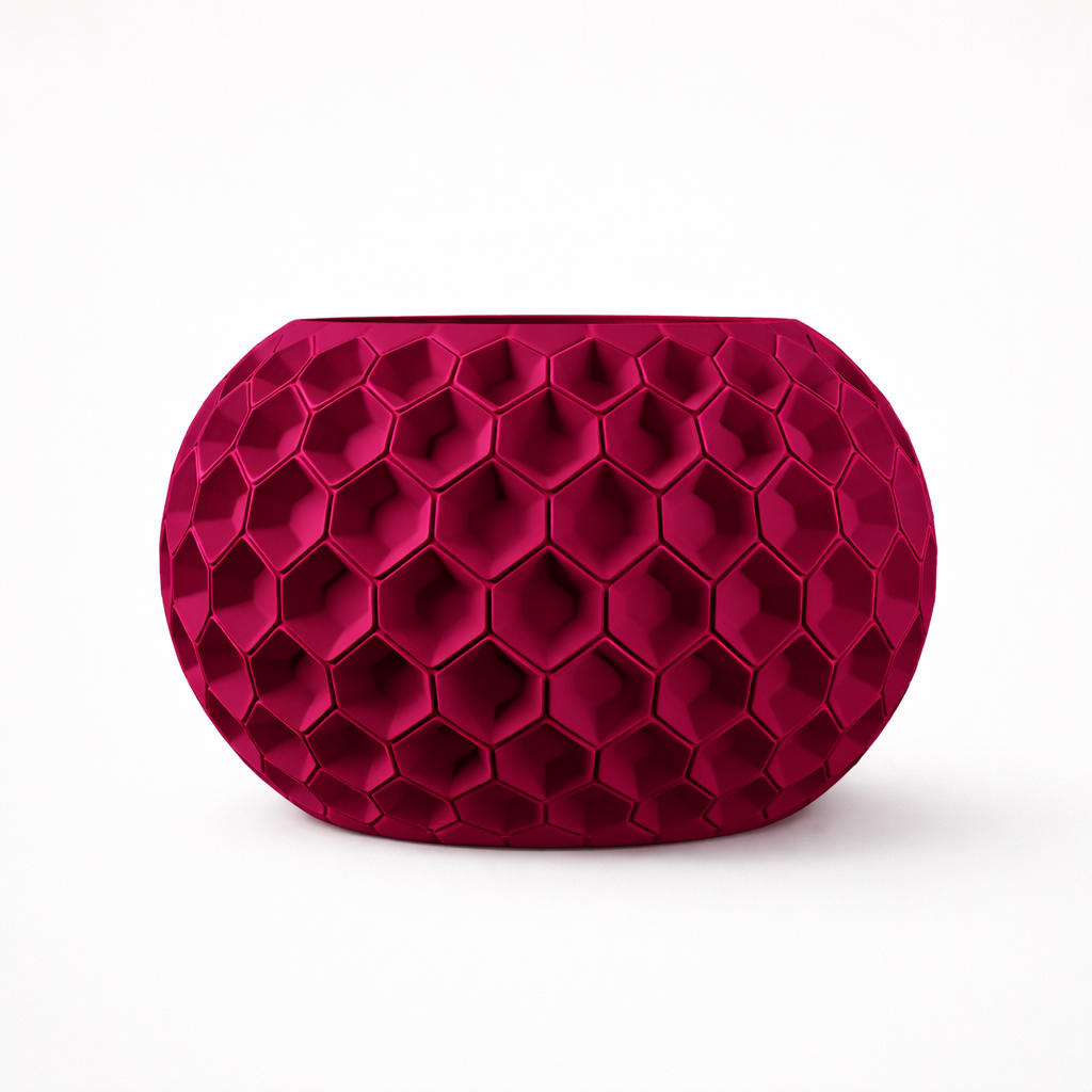 Yvara 3D – nowoczesna doniczka z druku 3D wykonana z biodegradowalnego PLA, stworzona z myślą o wyjątkowych wnętrzach -bordo.png