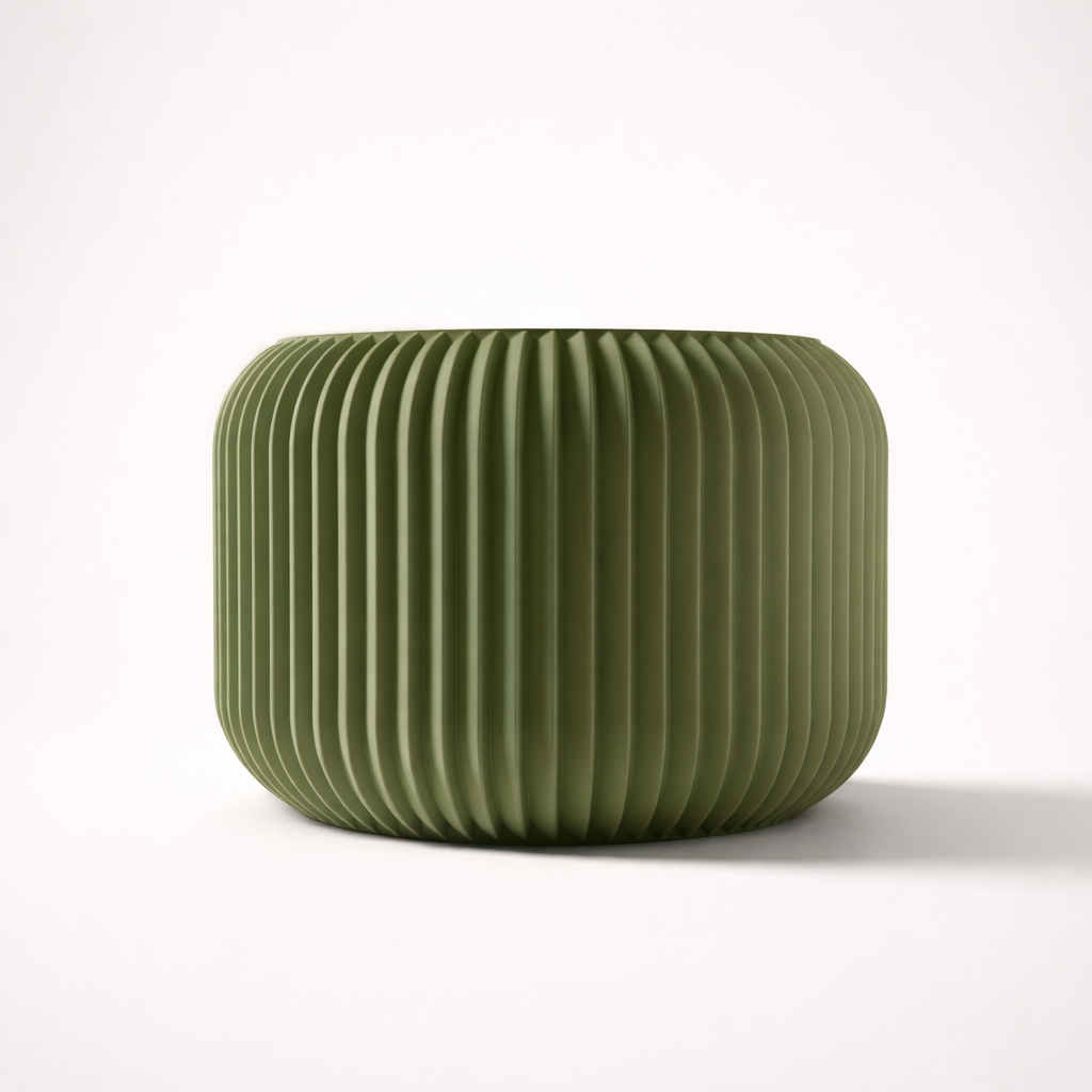 Elava 3D – nowoczesna doniczka z druku 3D wykonana z biodegradowalnego PLA, stworzona z myślą o wyjątkowych wnętrzach-zielona.png