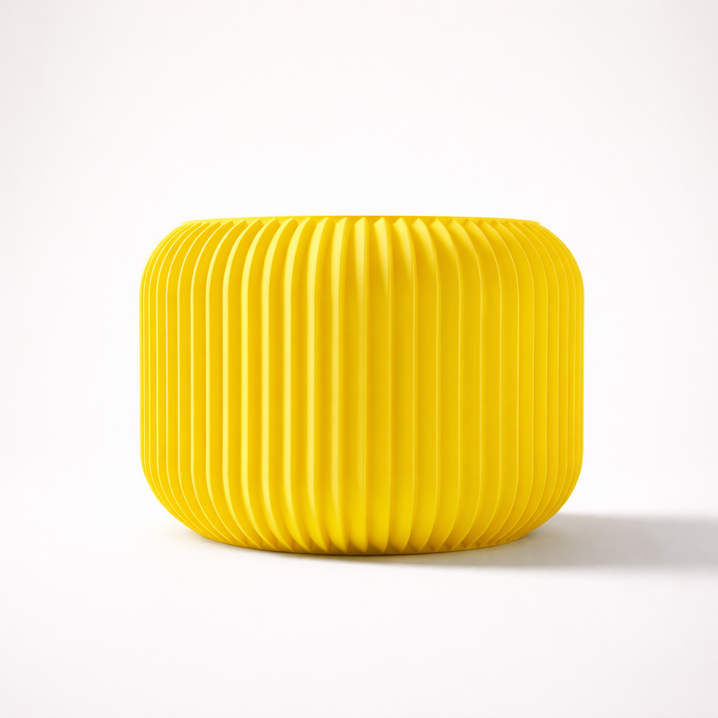 Elava 3D – nowoczesna doniczka z druku 3D wykonana z biodegradowalnego PLA, stworzona z myślą o wyjątkowych wnętrzach-żółta.png