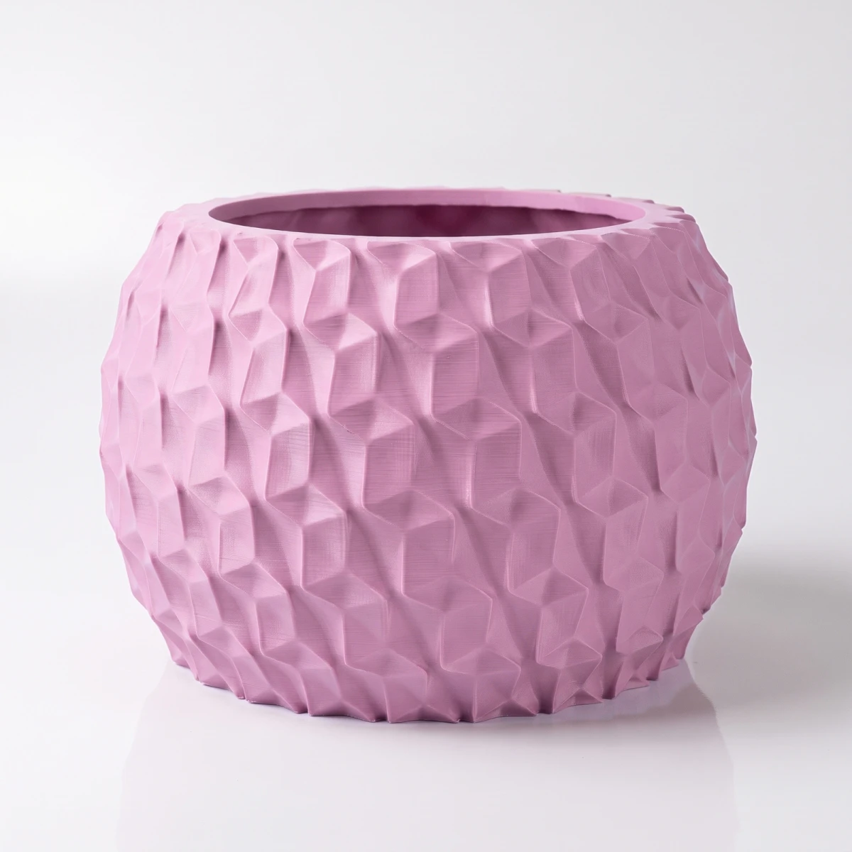 Doniczka Sirella 3D, kolor pudrowy róż, zdjęcie studyjne