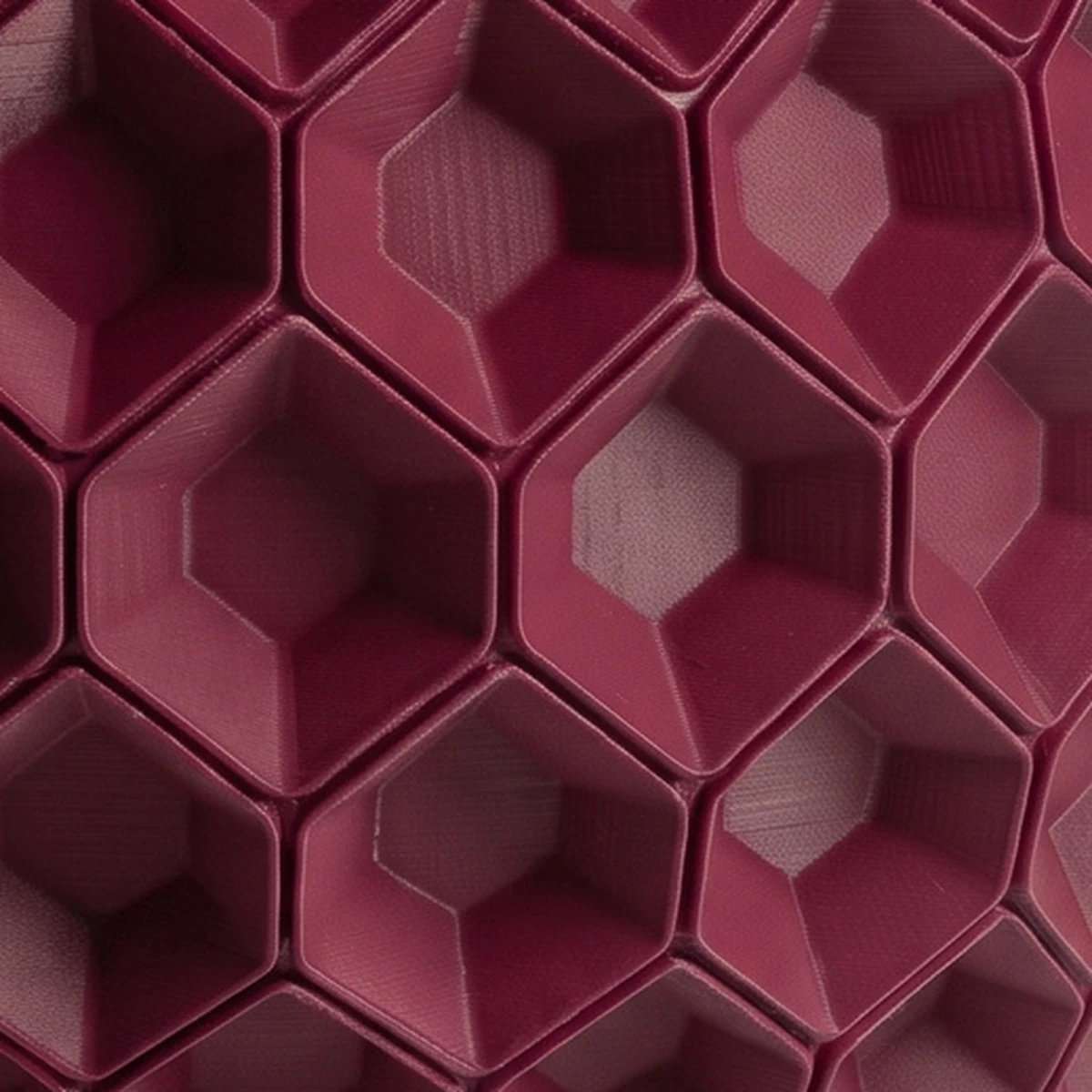 Doniczka Yvara 3D, kolor bordowy, zbliżenie faktury